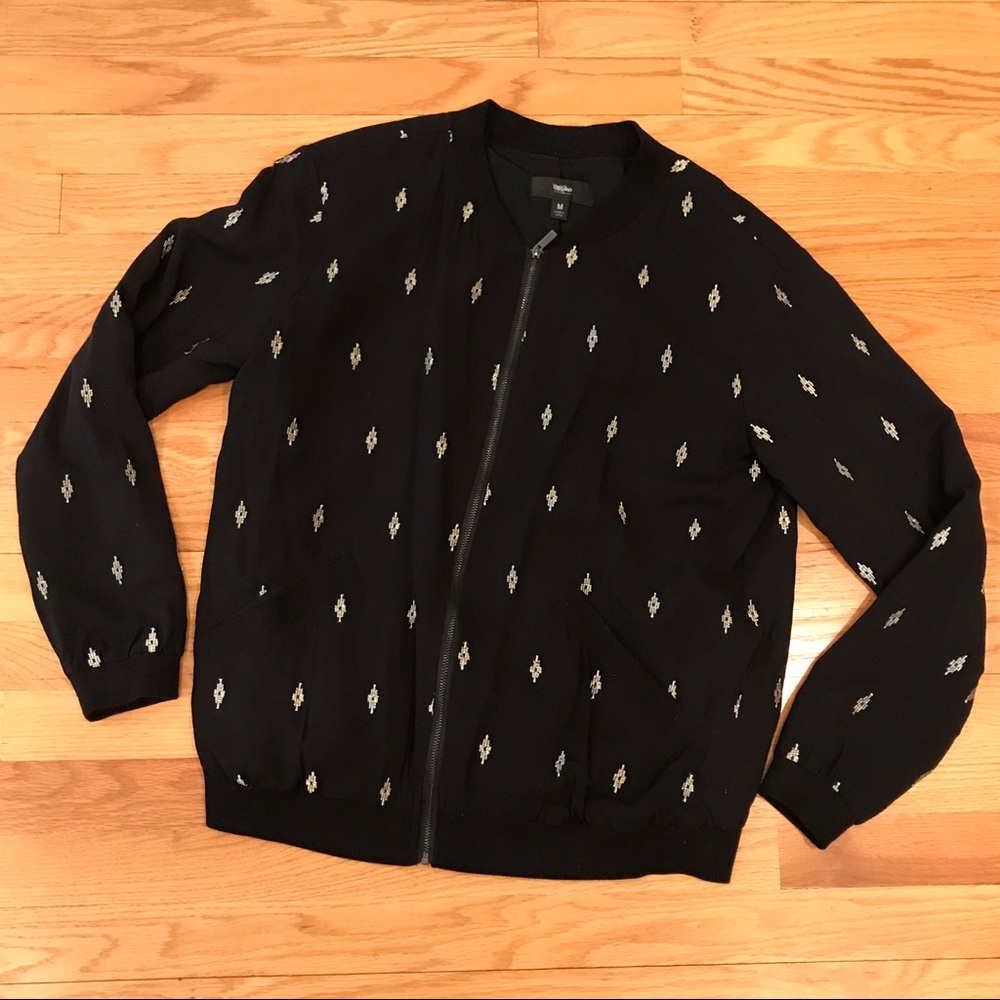 Black and gold bomber jacket